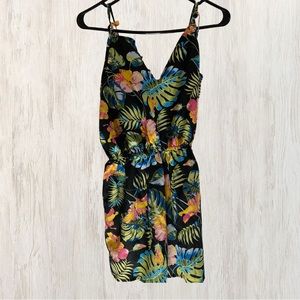 Adorable Lightweight V-Neck Tropical Romper/ Cover Up- Small